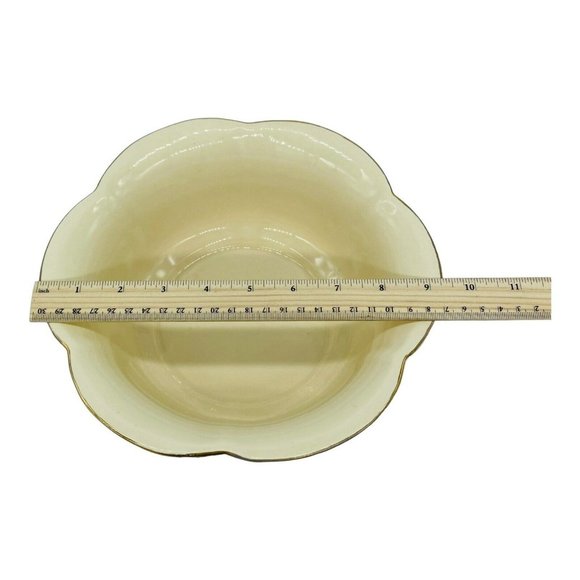 VTG 1976 Haeger USA Flower 9" Ceramic Console Bowl‎ Creamy White Gold Trim MCM - Picture 9 of 10